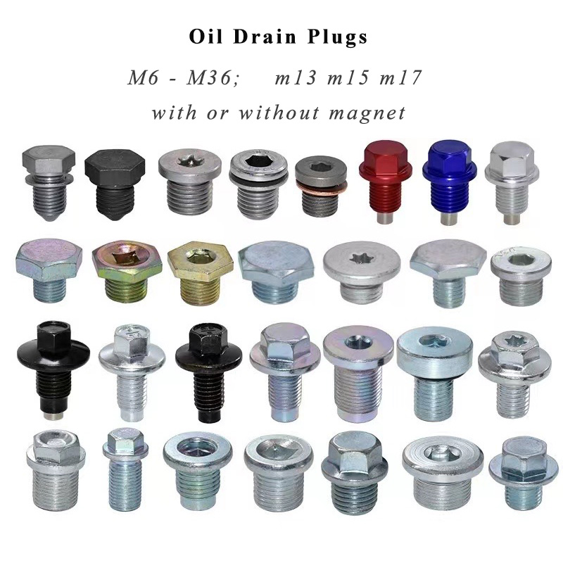 M10 M12 M14 M16 M18 M20 M22 Sump Plugs & Transmission Magnetic Oil Drain Plug for Engine Oil Pan Drain Bolt with Gasket