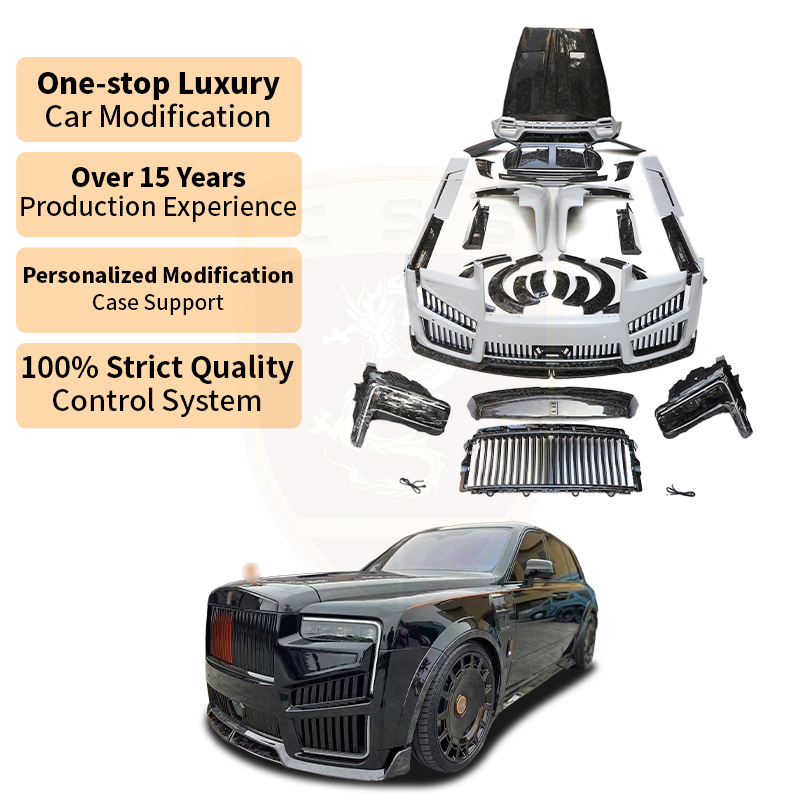 New Arrival Upgrade to Msy Old to New Style Dry Carbon Fiber Body Kit for Rolls Royce Cullinan Headlights Rear Bumper Grille