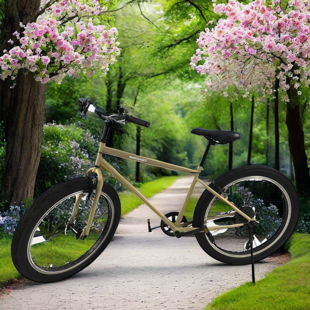 26" Wide Wheel Mountain Bike, Fat Tire, Urban Recreational