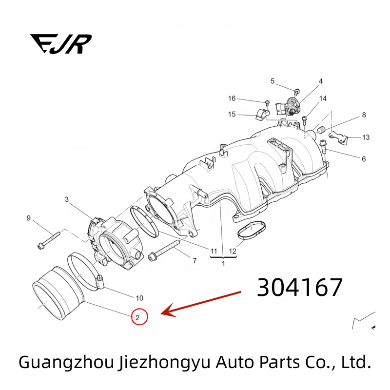 Шланг дросселя 304167 для Maserati Ghibli, Levante, Quattroporte