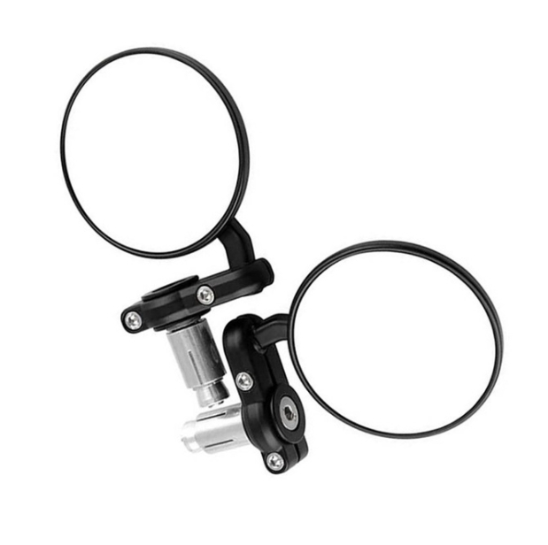 Motorcycle Aluminum Round Handlebar End Mirrors Black