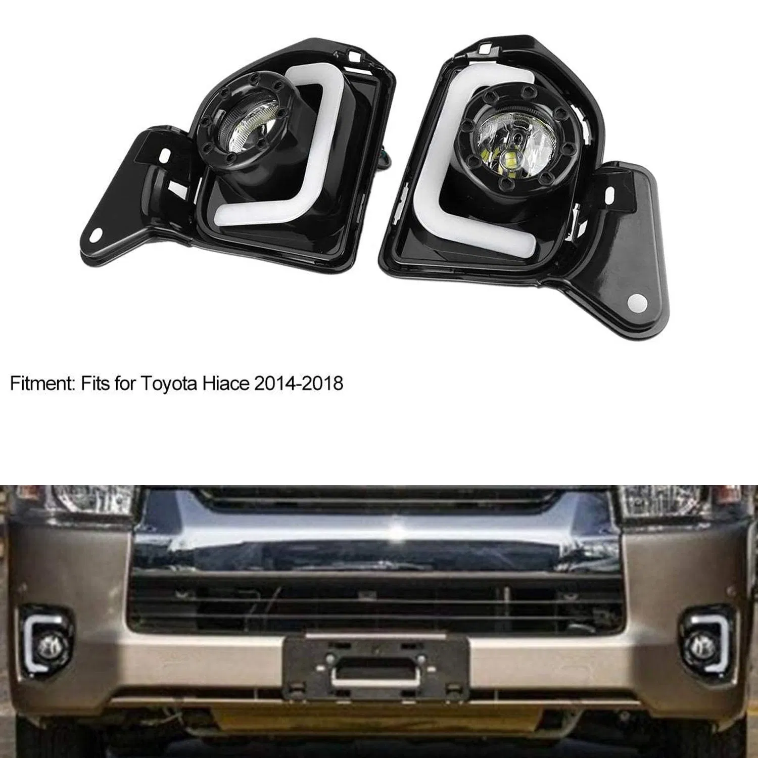 Противотуманные фары LED с ДХО для Toyota Hiace 2014-2018