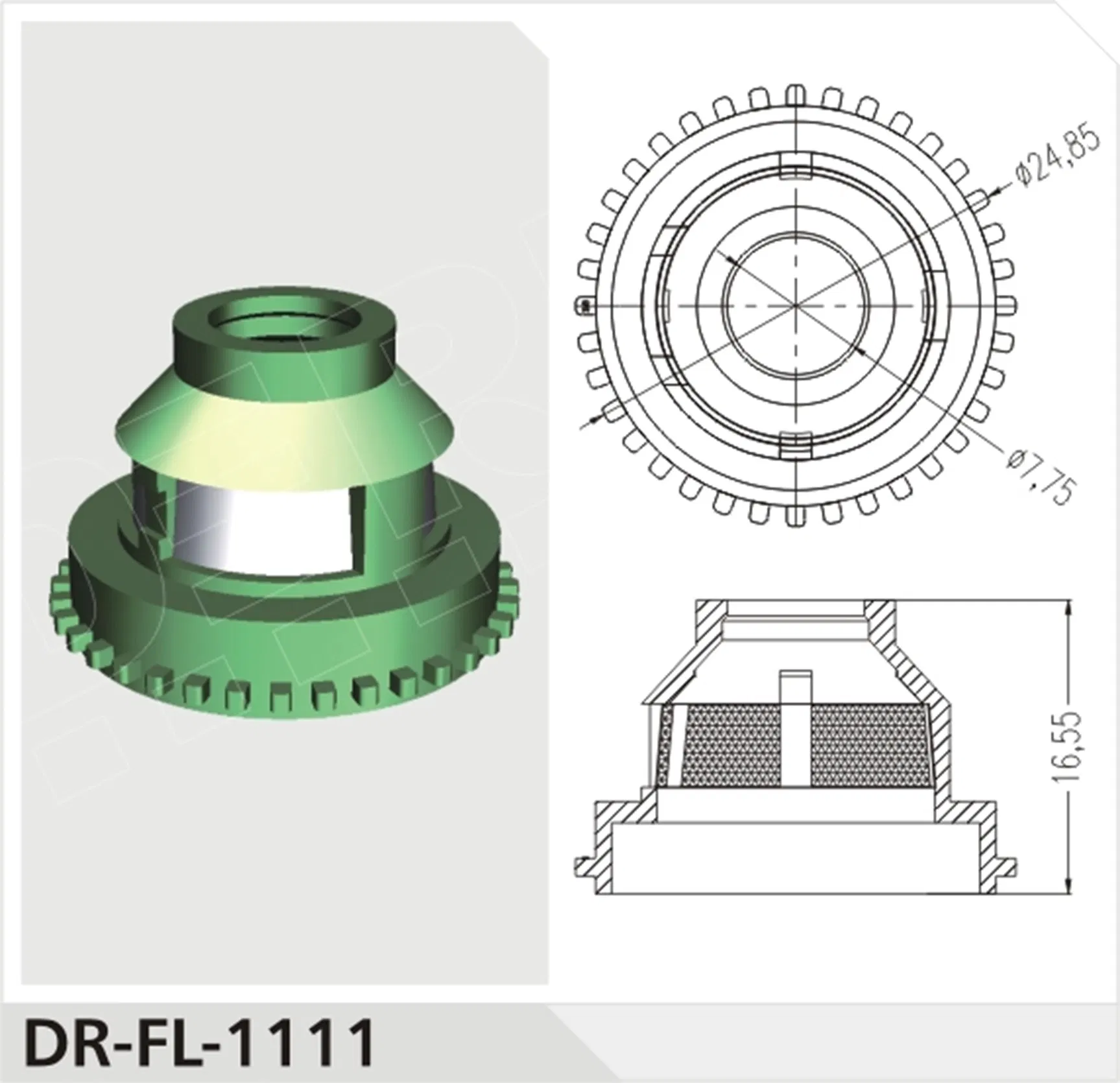 Asnu036 GB 2-128 Fuel Injector Plastic Finned Pintle Insulation Caps, 12.8mm X 8mm X3mm