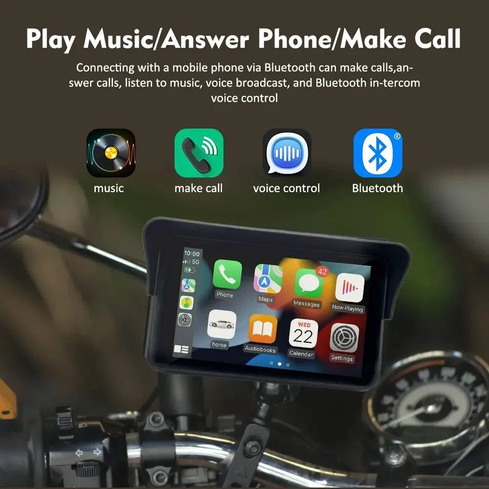 7-дюймовый монитор для мотоцикла с CarPlay и Android Auto