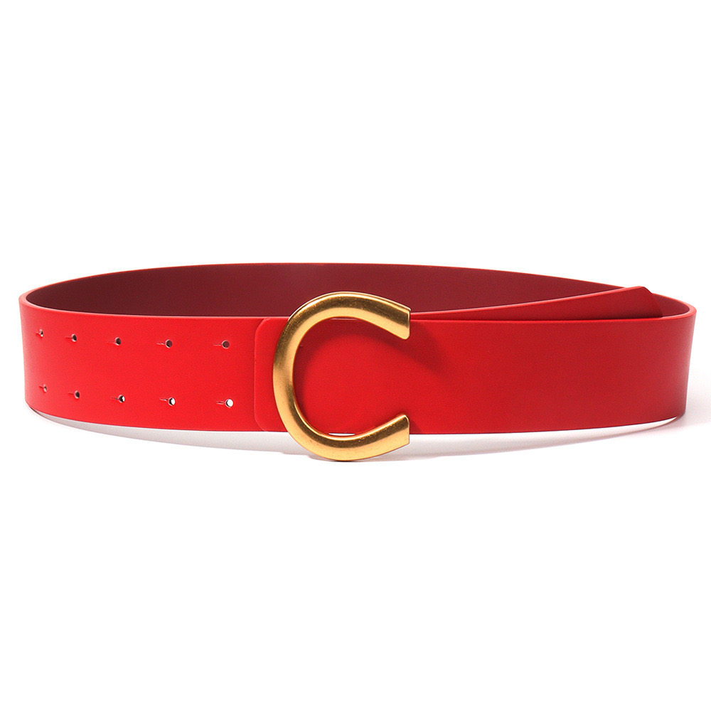 Fashion Apparel Accessories Alloy Letter Buckle Belt Ladies extra Wide Waist Seal