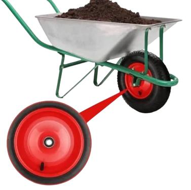 Wheelbarrow Wheel Pneumatic Tyres – Replacement Rubber Wheel with Axle