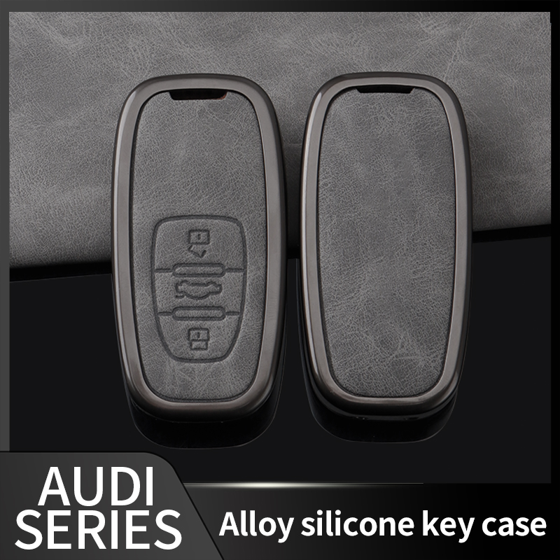 Stock Available Gun Metal Zinc Alloy Leather Manufacturer Car Key Cover Case