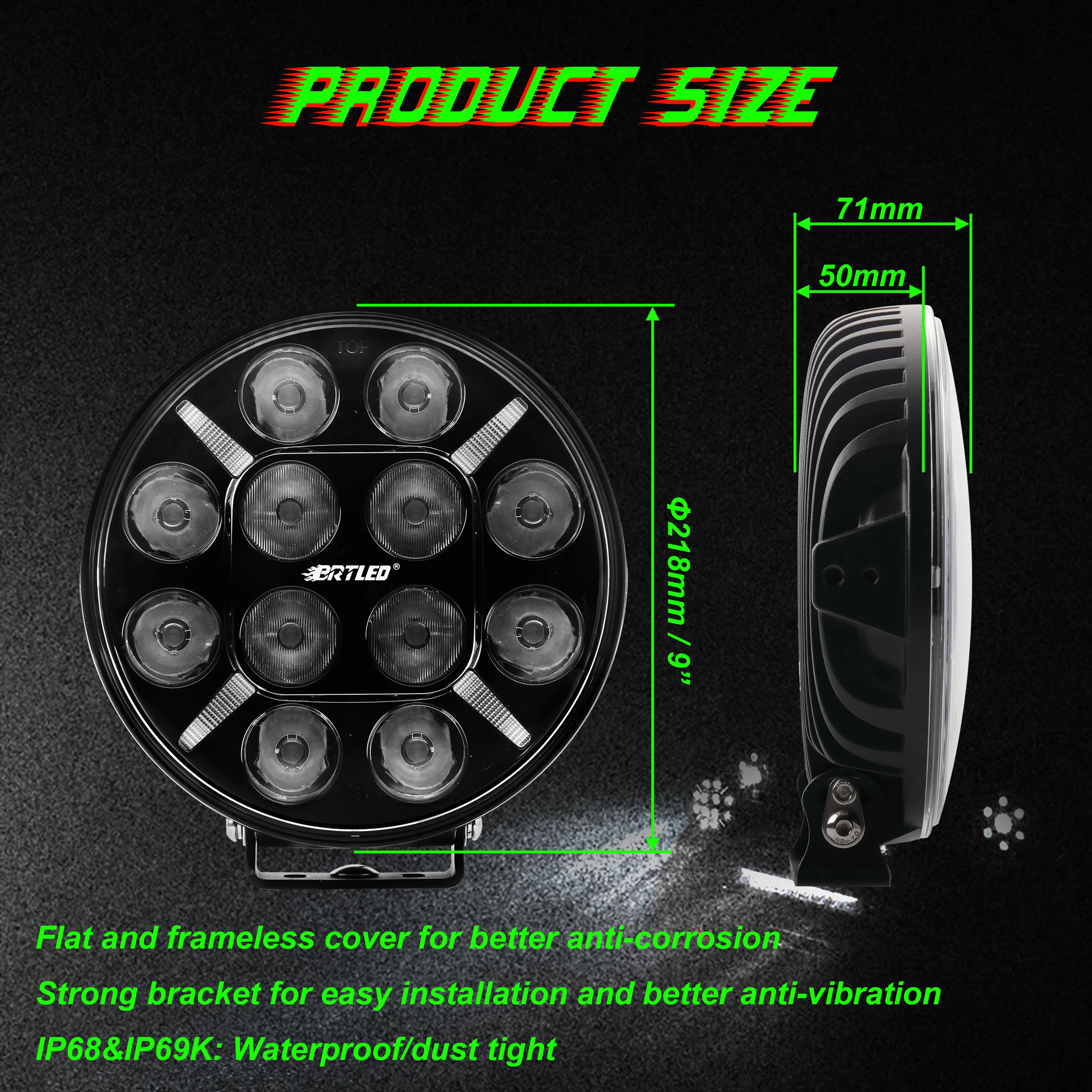 LED-фара 9 дюймов 120Вт для внедорожников