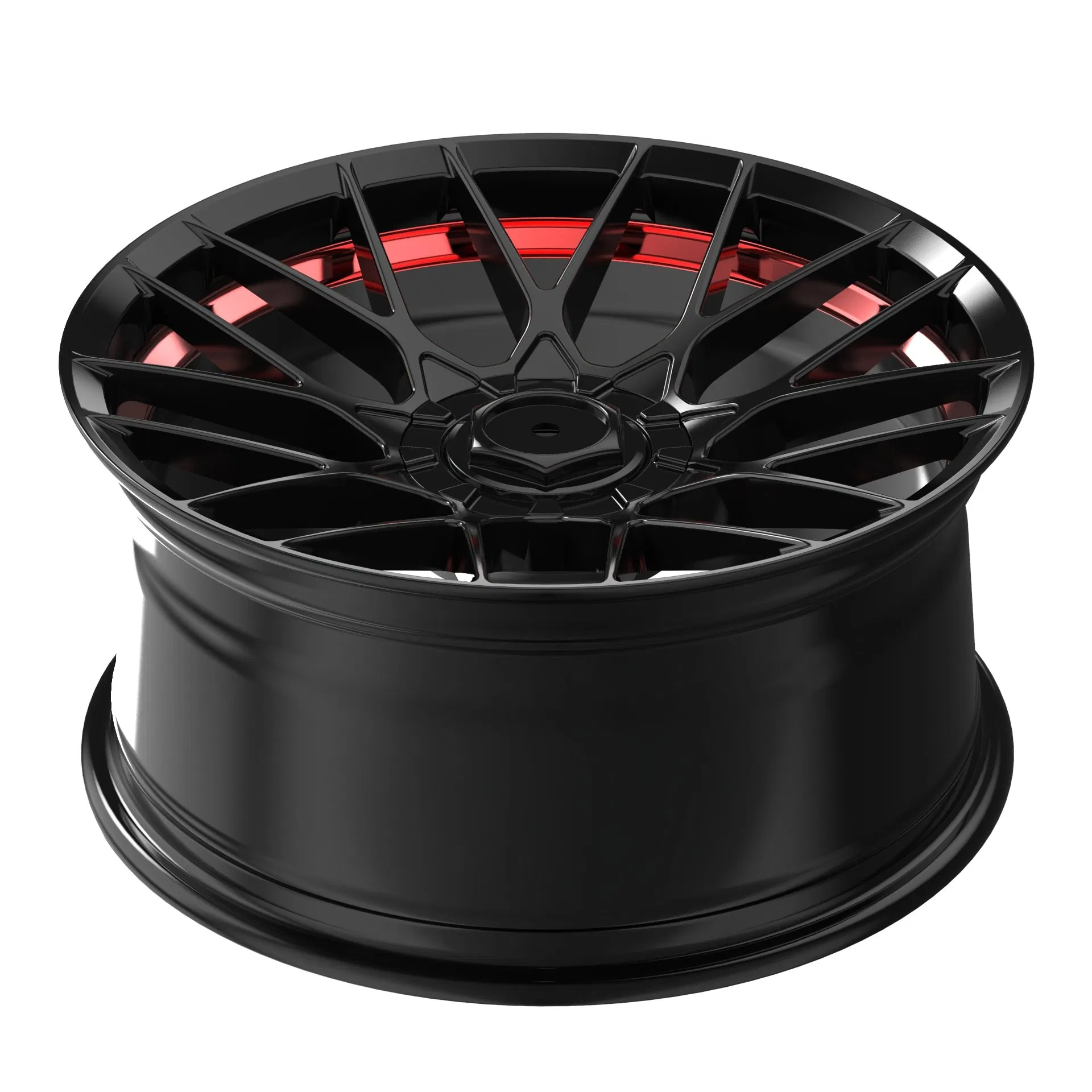 Литые диски Hengder 9006 Black Machine с красной/синей полосой