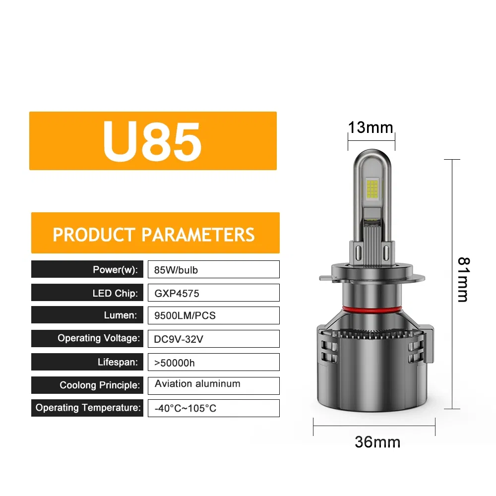 Bkr Car LED Light High Power 170W Bulb LED Headlight Auto Lamps H1 H4 H7 for Car Headlight