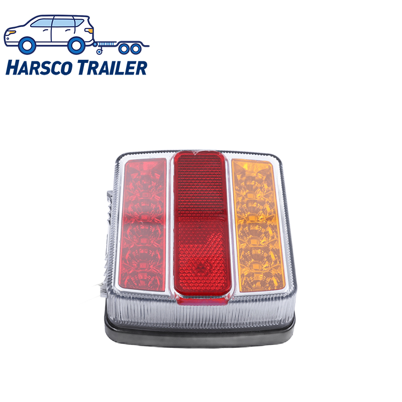 E-Mark R10/R65 Trailer Lamp - 16 SMD LED Cluster, 105x100x40mm, 7-Pin DIN ISO 11446, Vibration Resistant for Caravans/Trucks
