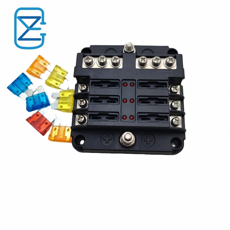 Factory Wholesale 6 Circuit Fuse Box with LED Warning, DC 12V-32V ATO Atc Fuse Block Holder for Automotive Marine