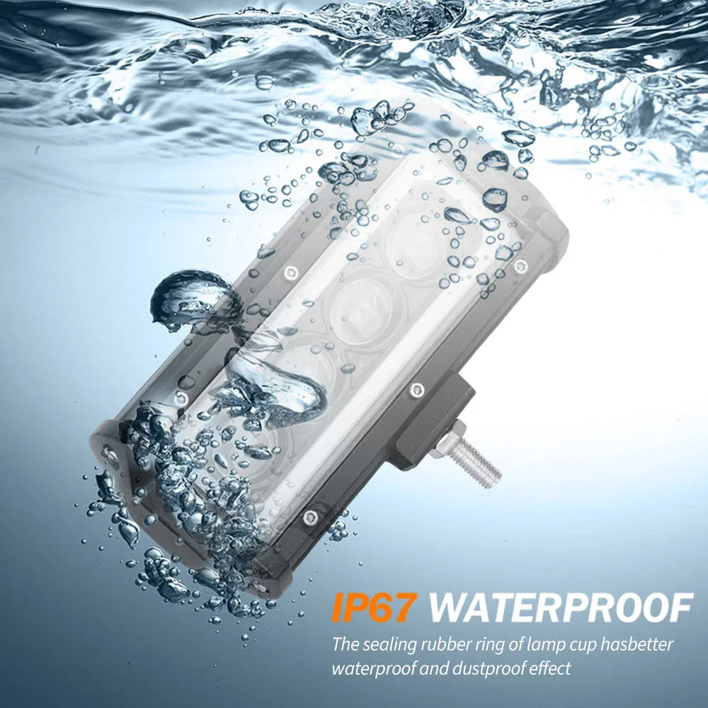 Bkr 4X4 Tractor Truck Boat 4WD All Terrain Vehicle Ultra Slim 6D Optical Lens Long Range Beam Single Row Combo Auto LED Light Bar