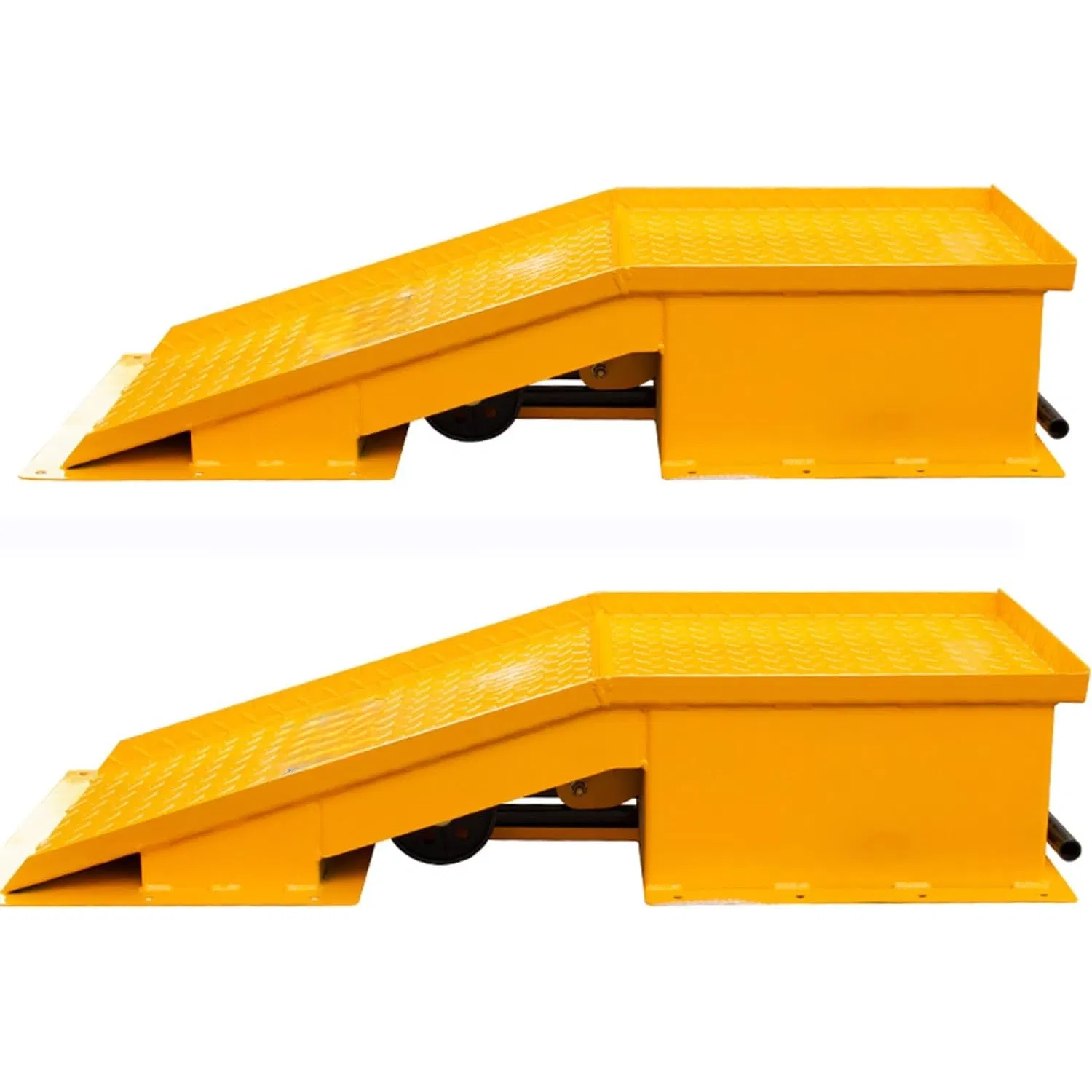 Heavy Duty Steel Truck Service Ramps with Retractable Wheels, Car Service Ramps