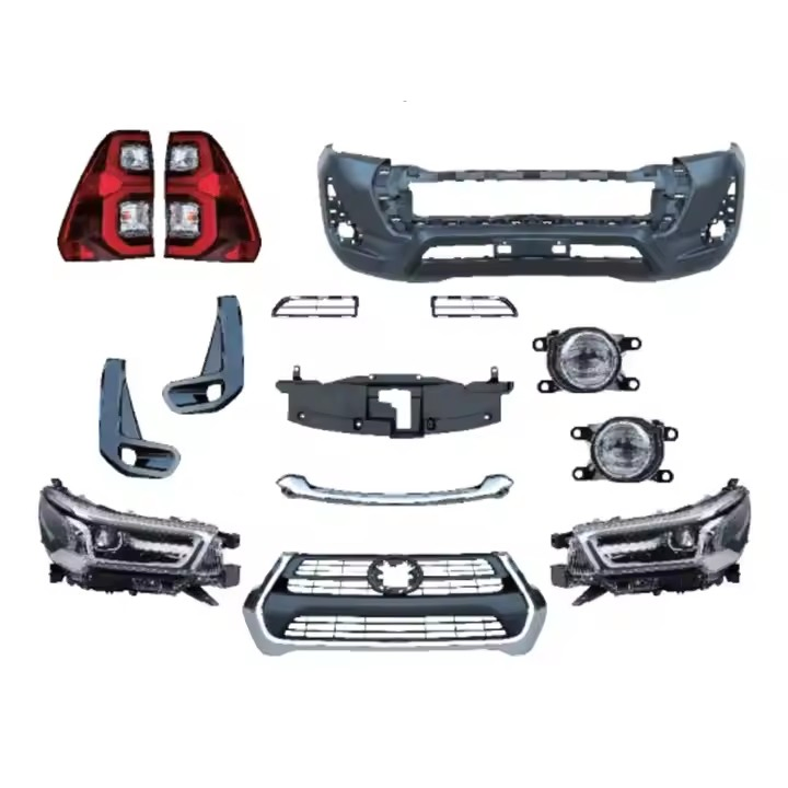 Front Bumper Grille Upgrade Body Kit for 16-20 Hilux Upgrade 2021 Hilux