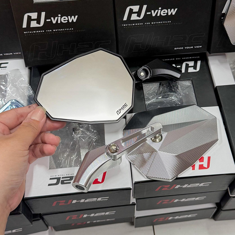 H2c CNC Motorbikes Side Rearview Mirror Motorcycle Riding Accessories