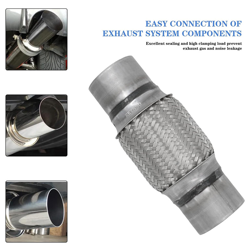 3" X 6" Heavy Duty Stainless Steel Exhaust Flex Pipe 10" Ol