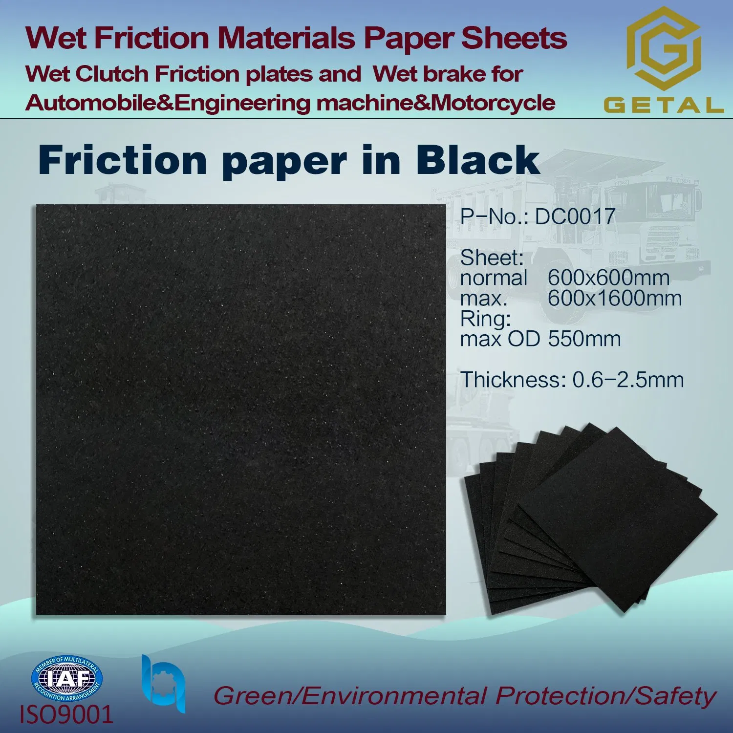 Torque Converters Clutch Plates Wet Paper Based Friction Materials Sheets