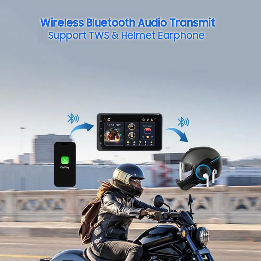 Мотоциклетная мультимедиа система Carplay 5 дюймов с видеорегистратором