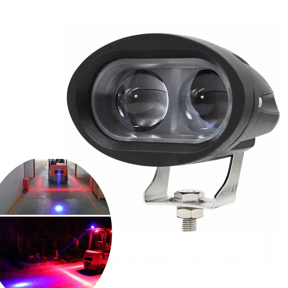 Super Bright 10-80V 20W Double Eyes LED Warning Spot Lamp Blue Red Zone Light Warehouse Safety Light Forklift Warning Light
