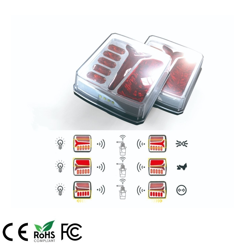 Wireless LED Magnetic Trailer Tractor Rechargeable Tail Light Kit