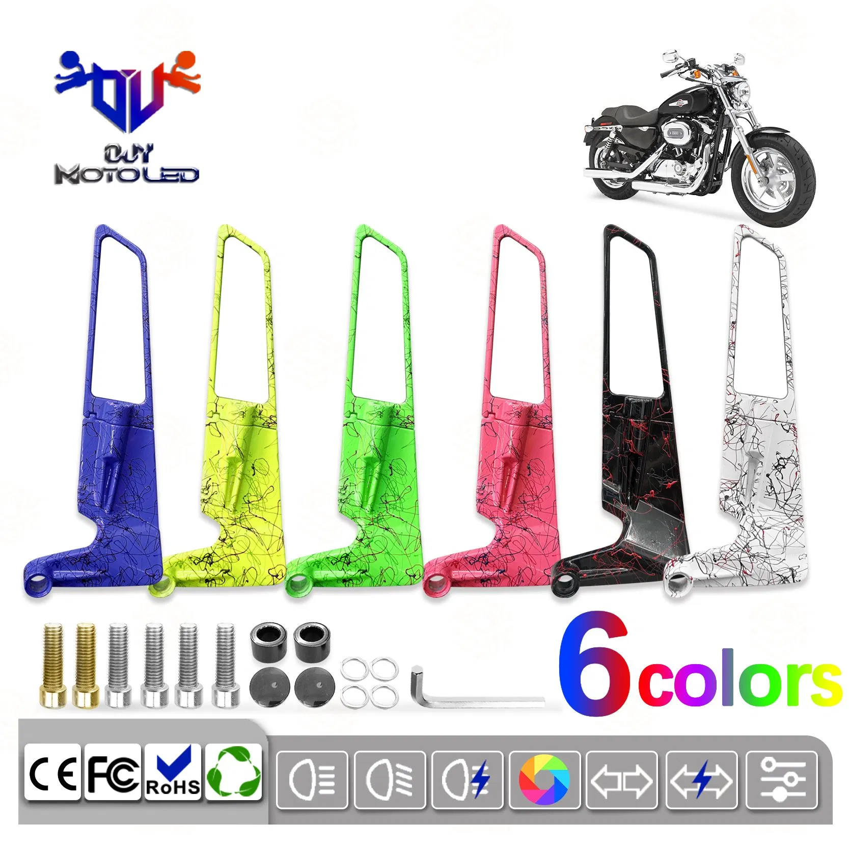 High Quality Five Color Small Motorcycle Universal Reflector
