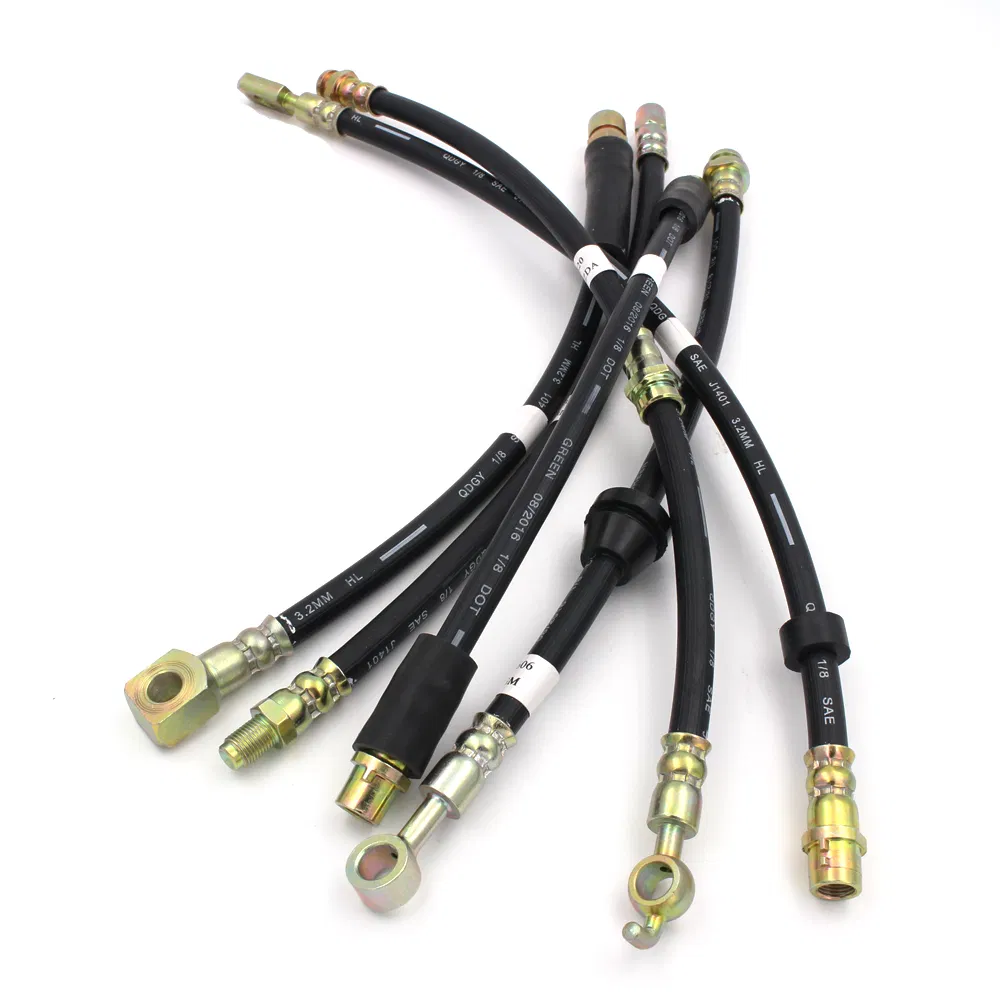 DOT SAE J1401 Fmvss106 Standard Automotive Car Auto OEM Flexible EPDM Rubber Braided Custom Hydraulic Disc Front Rear Extended Brake Fluid Fuel Assembly Hose