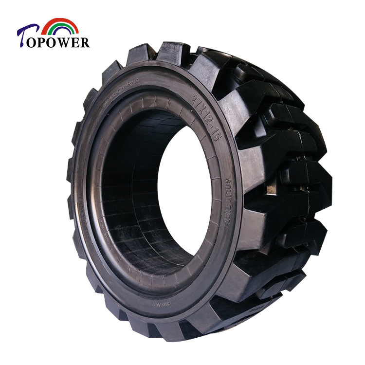 Solid Tyre Manufacturer Supply High Quality Solid Rubber Wheel Tire 27X12-15 for Slip Loader Scissor Lift