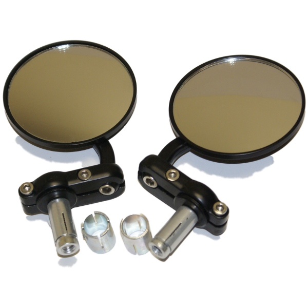 Motorcycle Aluminum Round Handlebar End Mirrors Black