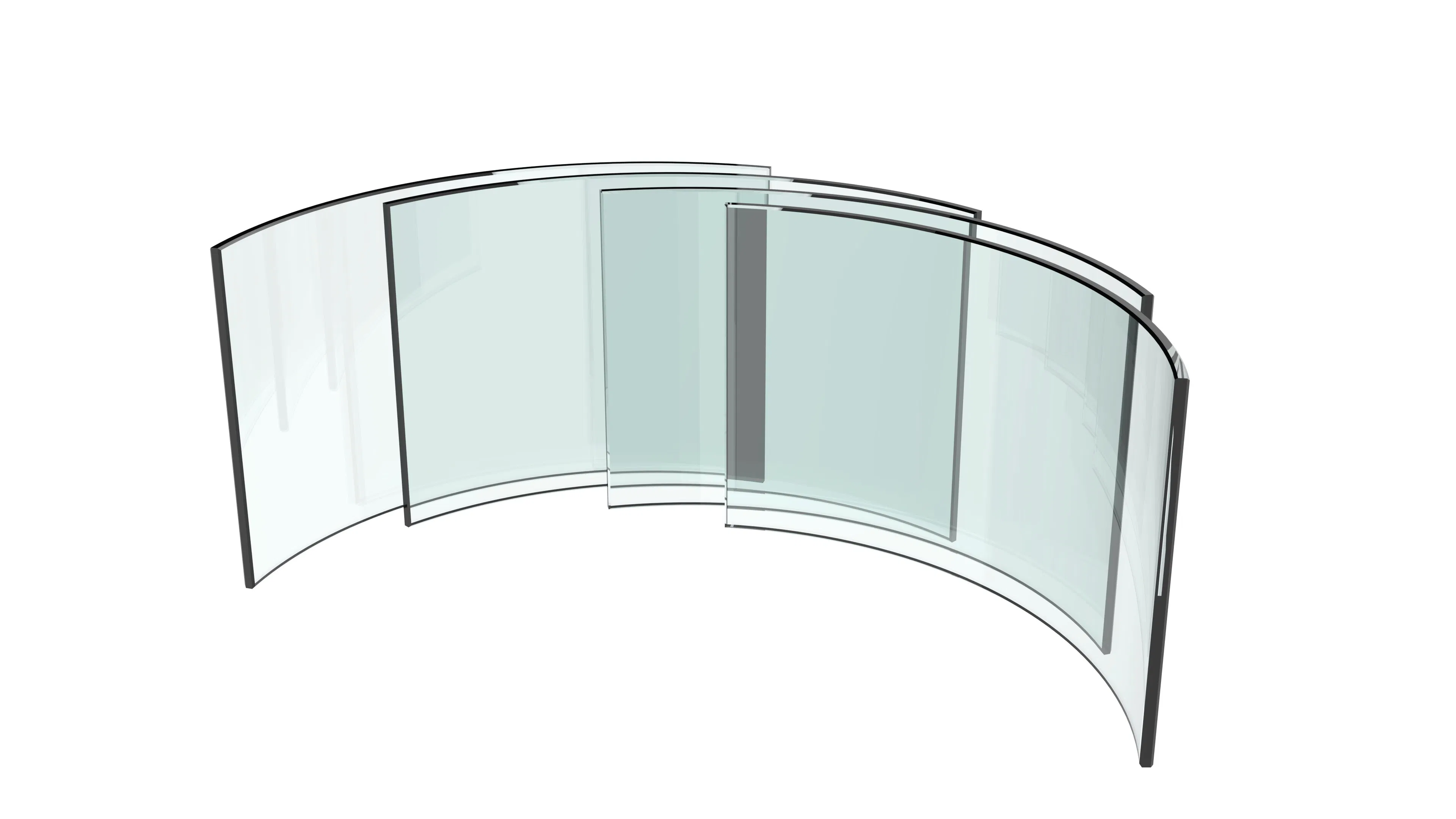 Clear Hard Minor Radius Curved Tempered Glass for Stove