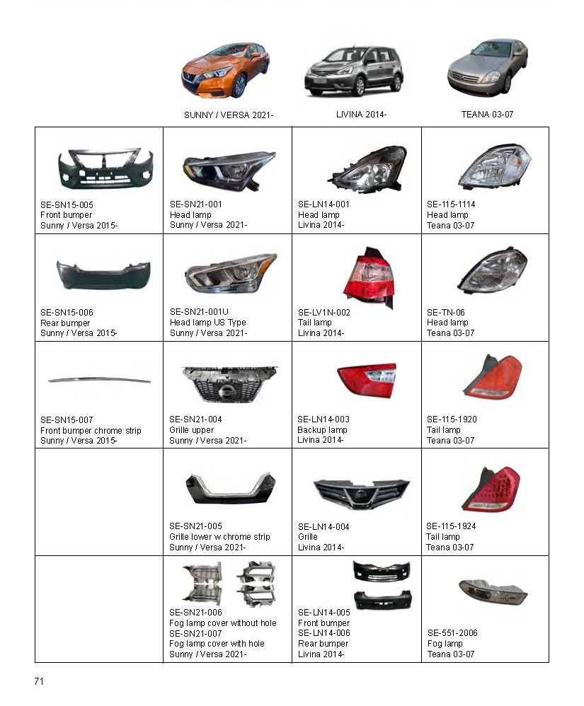 Wholesale High Quality Auto Parts Car Lights 2003-2007 Nissan Teana Headlights