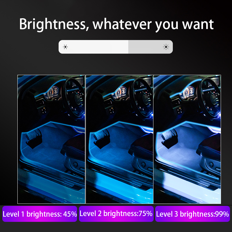 RGB LED лента для авто с управлением через приложение, 64 цвета