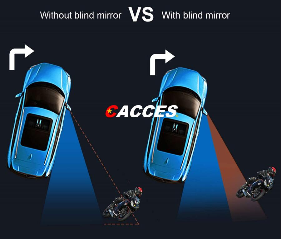 Cacces Blind Spot Wing Mirrors for Car, Oval HD Glass Convex Wide Angle Rear View Mirror 360° Rotable Adjustabe Frameless/Framed Blind Spot Mirror Universal