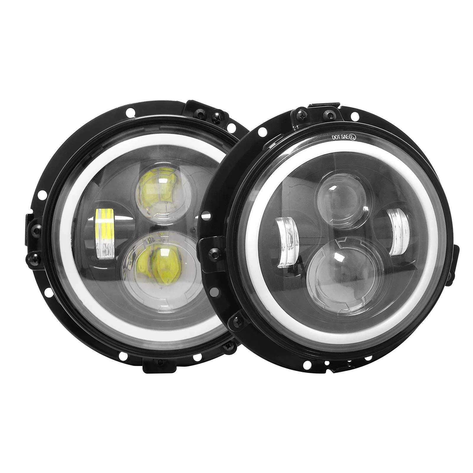 RGB LED Headlight Kit for Wrangler Jk with Bluetooth APP Control with Bracket