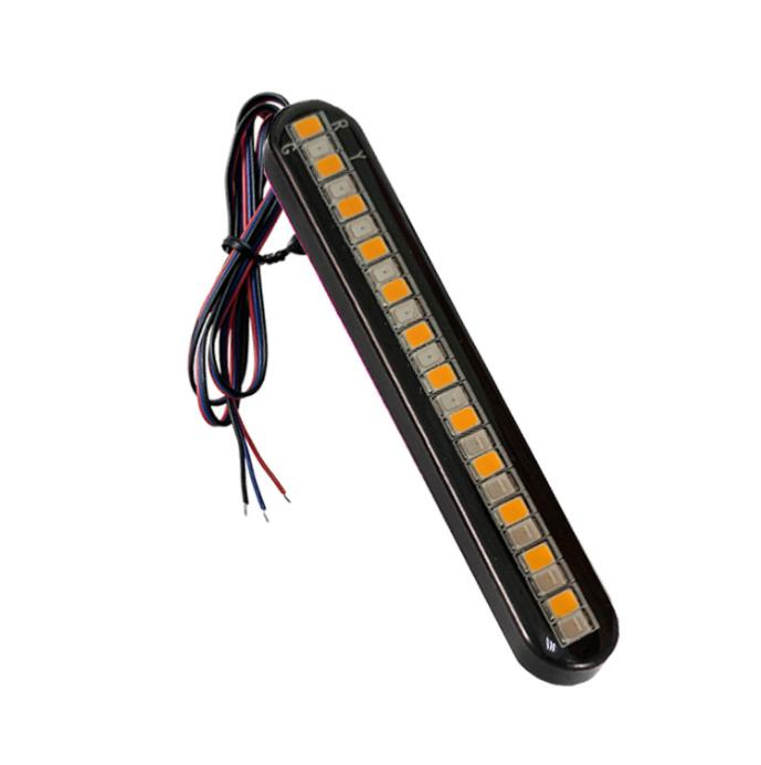 3W 24PCS SMD Dual Color Dynamic Function DC10-30V LED Motorcycles Car Turck License Plate Lamp Water Driven Turning Brake Tail Light