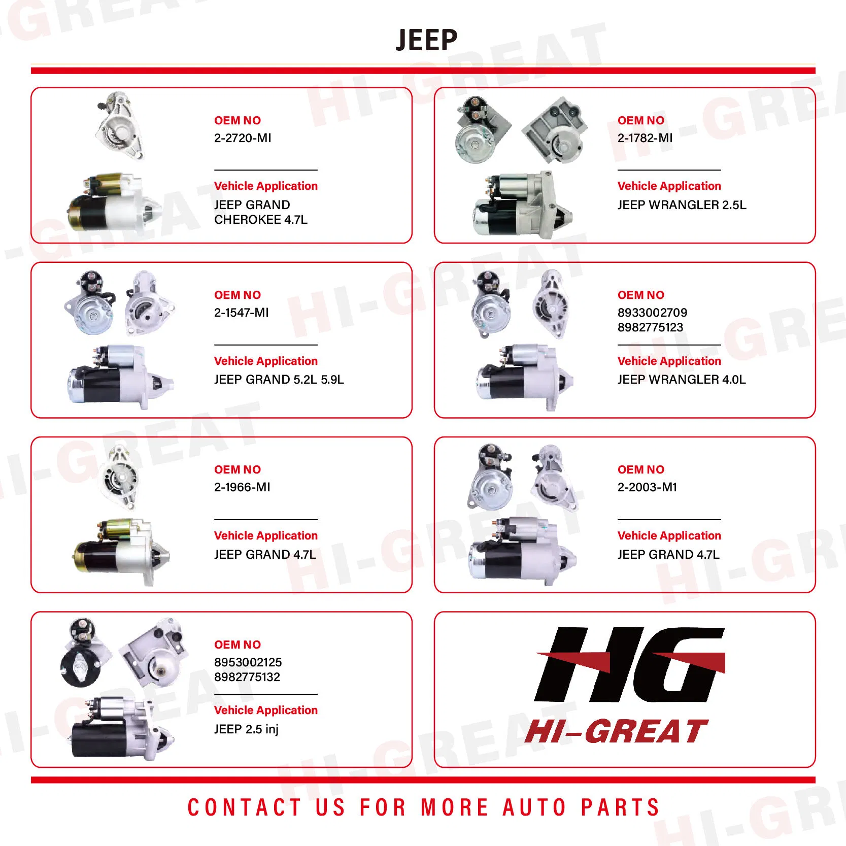 Стартер для Jeep Grand Cherokee 4801852AB