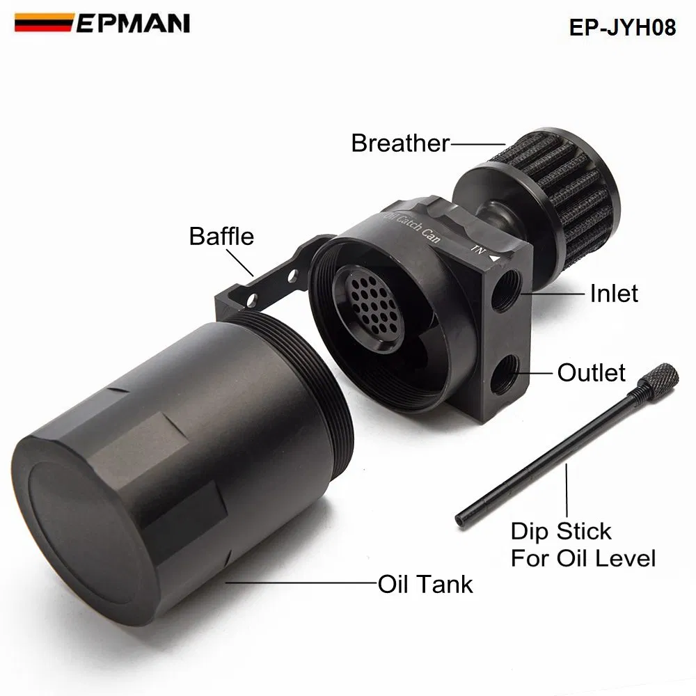 Epman Universal Aluminum Oil Catch Tank Can Reservoir Tank + Breather Filter Oil Tank Ep-Jyh08