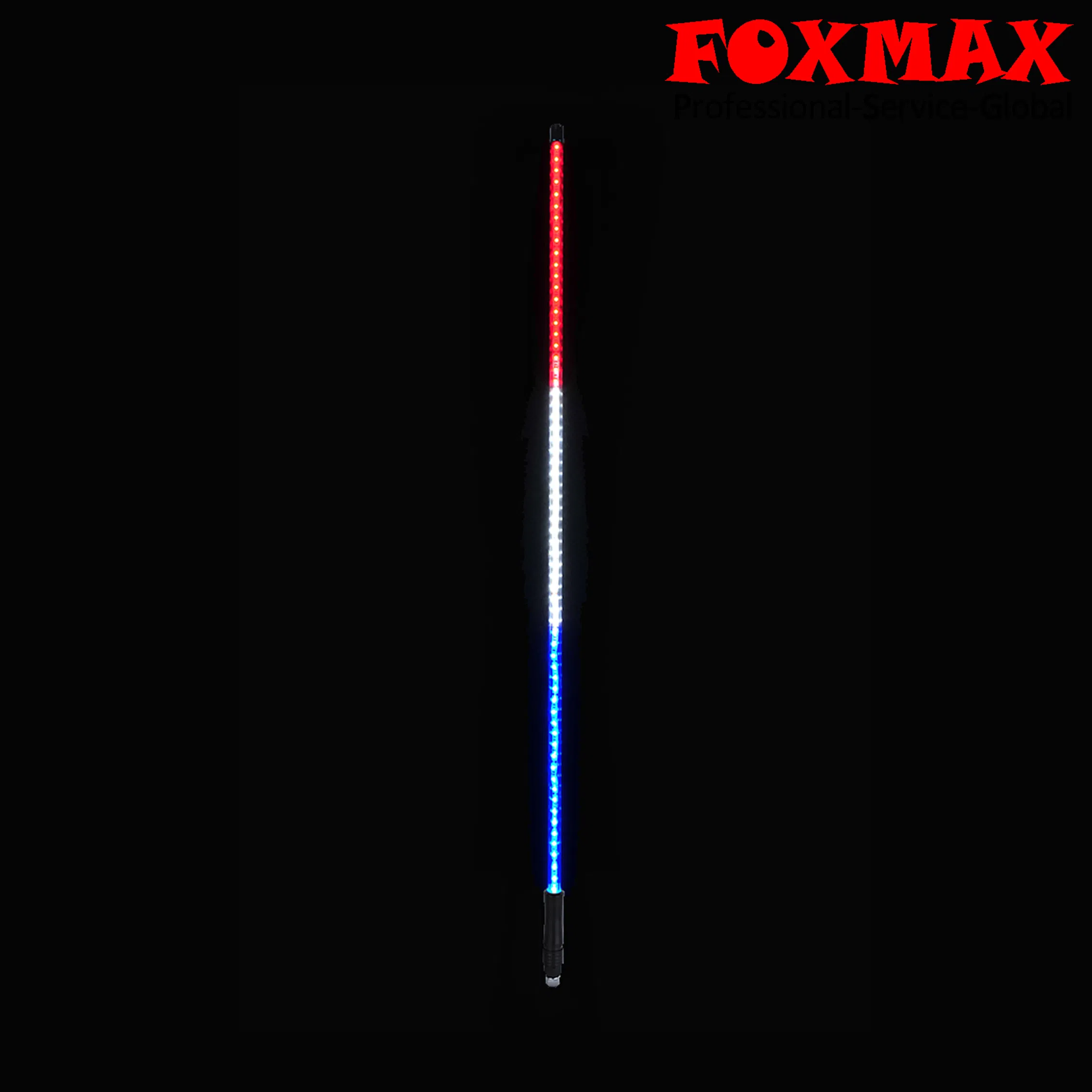 Vibrant Red, White, and Blue LED Whips for Cars