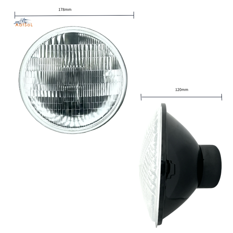 Best Price 7 Inch Black Metal Housing LED Headlight H4 Bulb 6014 Hi/Low Beam 24V Voltage Semi-Sealed Beam New Condition