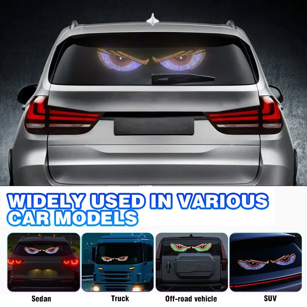 Bkr Hot Sale Truck Wink Eyes Demon Panel Interactive Animation Windshield Paste Hard Screen Car Fog Lights