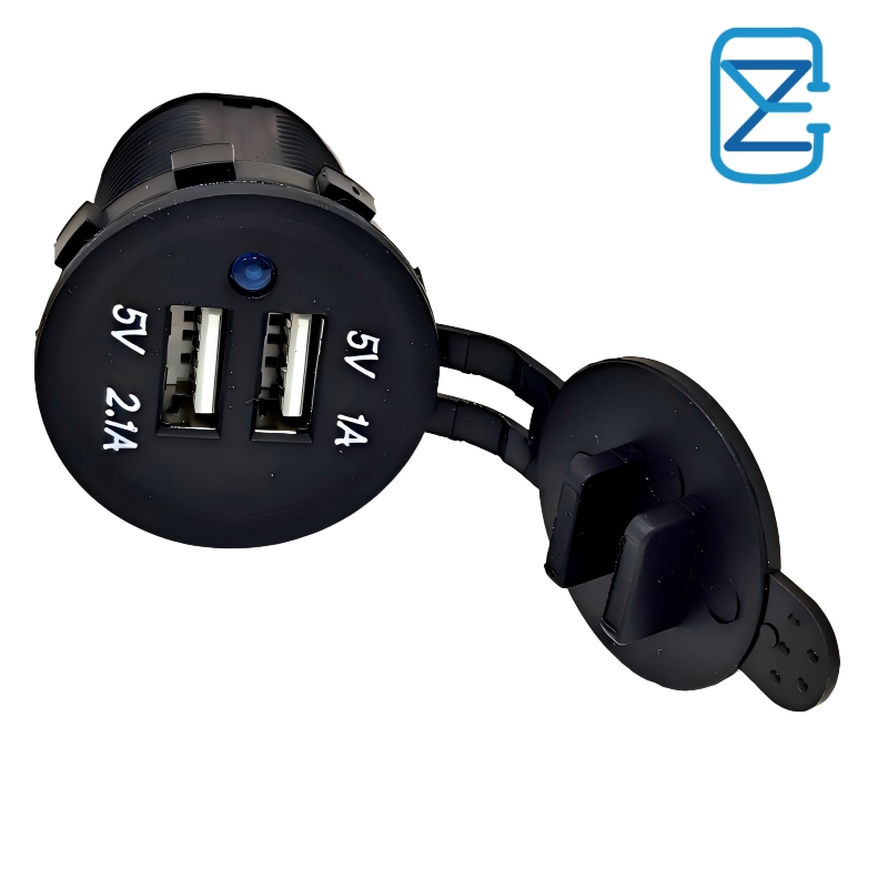Двойной USB-зарядник для авто 12V/24V с 2 портами
