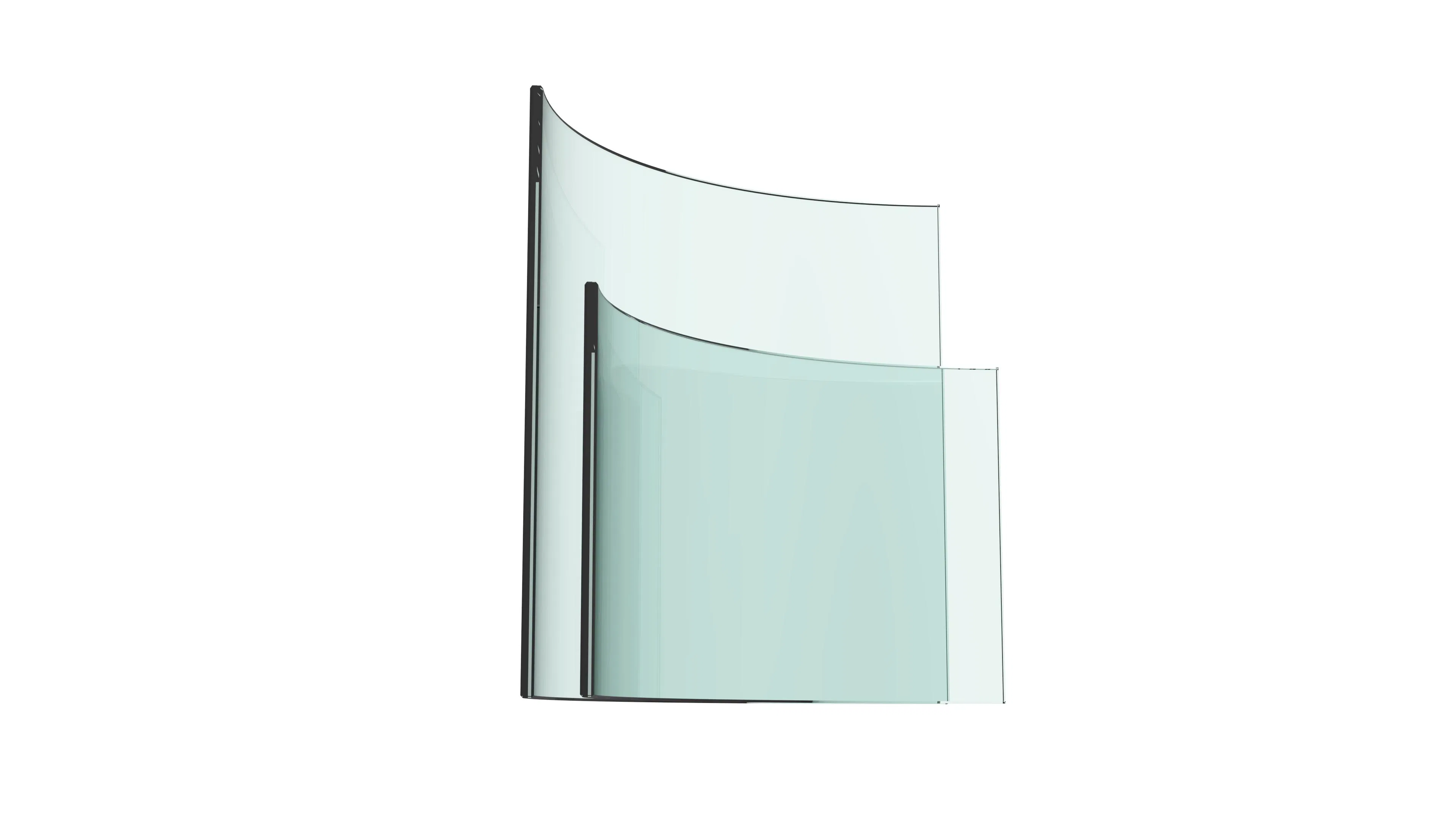 Clear Hard Minor Radius Curved Tempered Glass for Stove