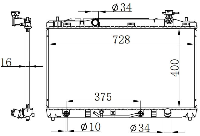 Алюминиевый радиатор для Toyota Camry ACV40 '06-11 AT
