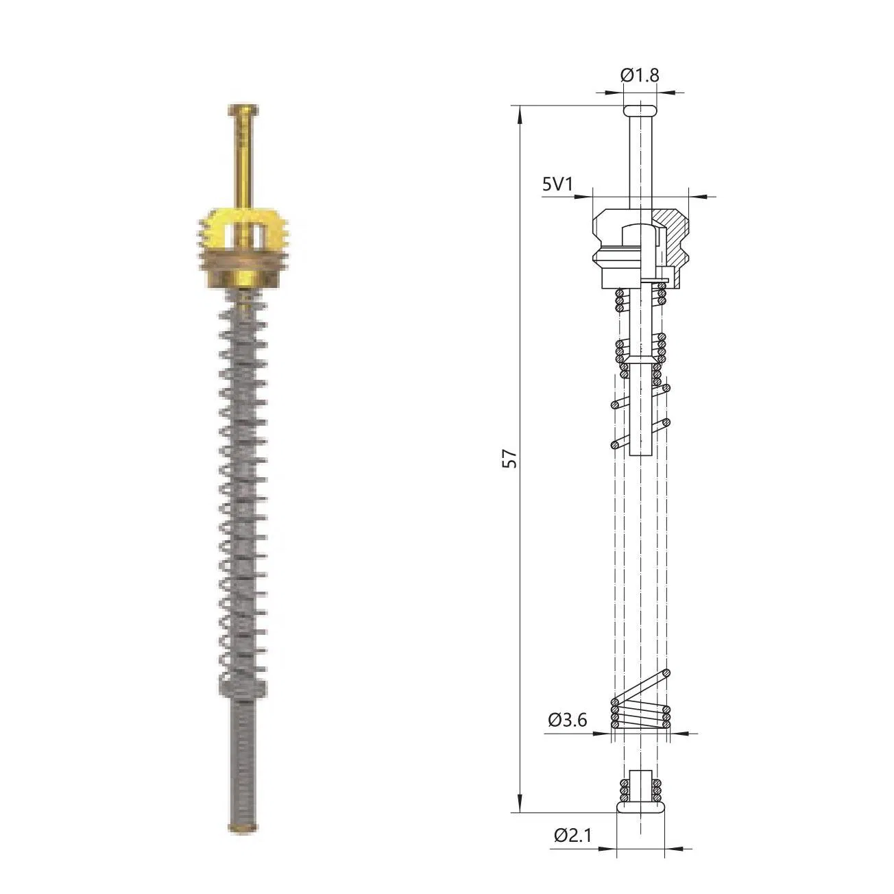 Customized Special Purpose Valve Core Extended Pin Valve Core for Various Fields
