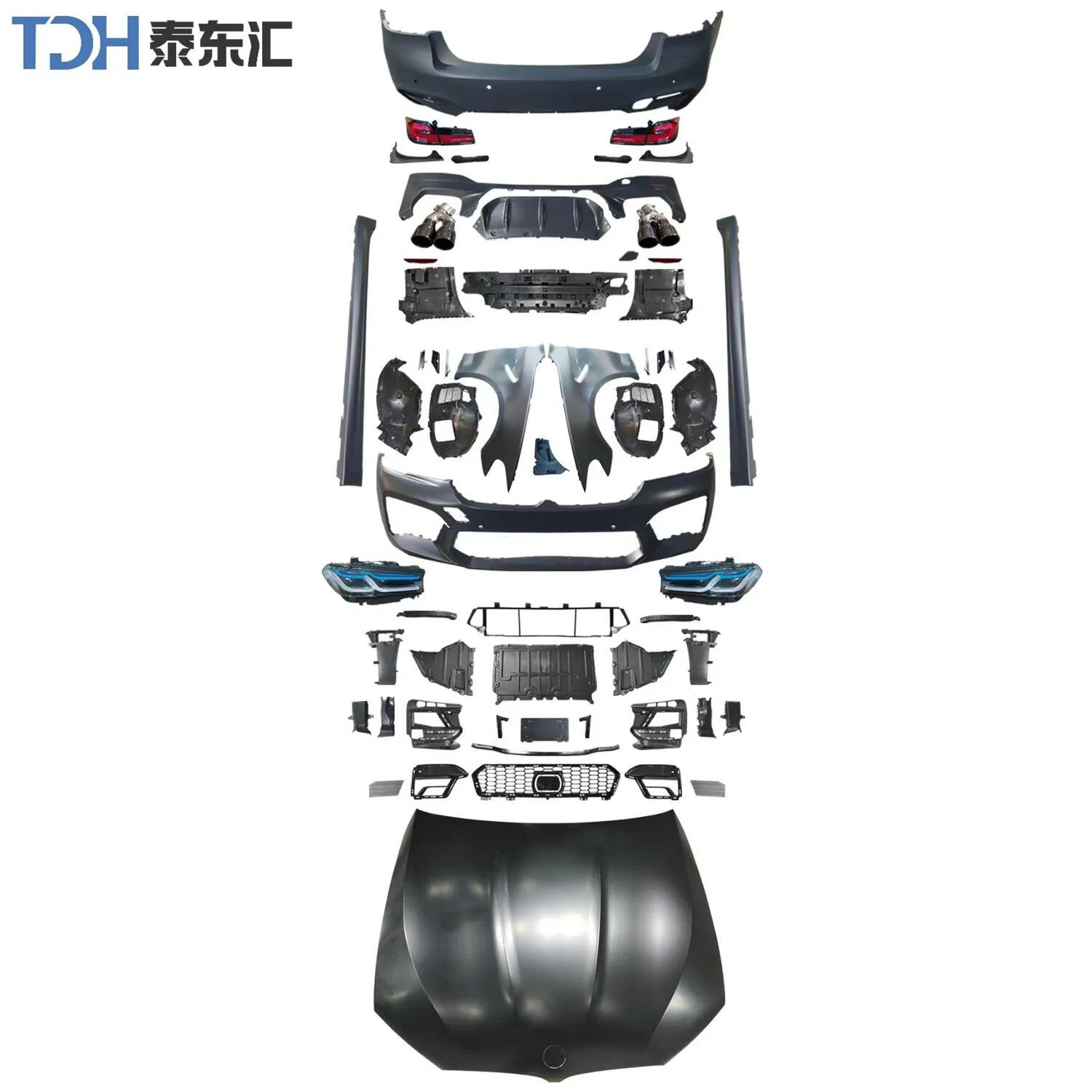 Hot Sale Wide Body Kit Old to New for BMW 5 Series G30/G38 Modified M5 F90 Lci Front Bumper with Grille