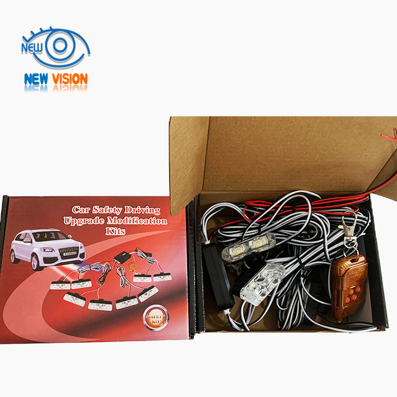 16 LED Wireless Remote Control Auto Red Blue Car Front Bumper Grille Flash Warning Signal Light Strobe Emergency LED Blue Lights