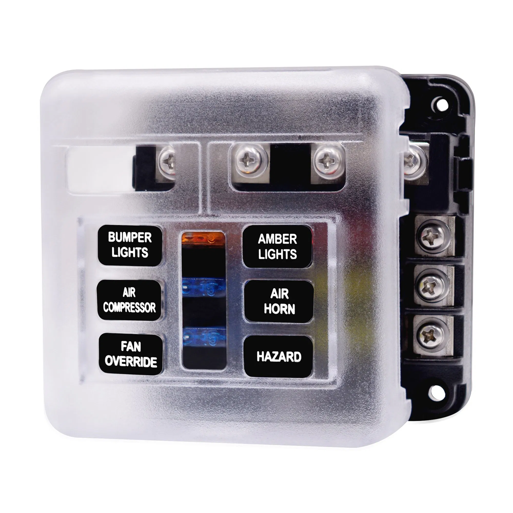 6 Way Auto Fuse Holder Independent Positive and Negative Pole One in Multiple out Fuse Box with LED