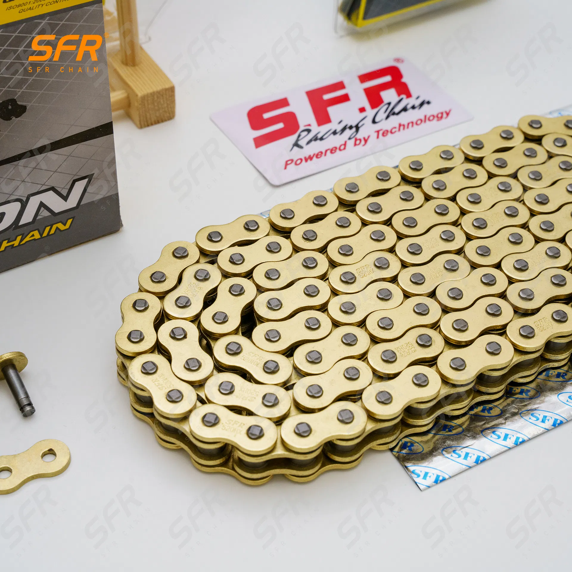 Цепь и звезда мотоциклетная SFR 520HX 120L, сталь 45#