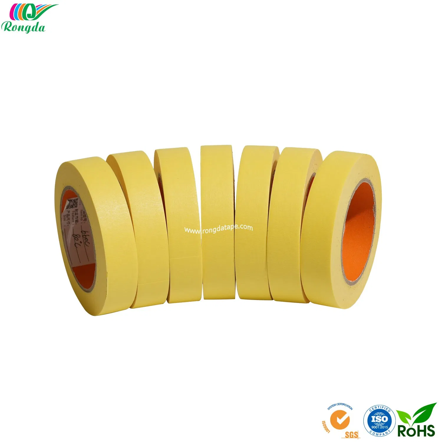 Automotive Masking Tape Natural Rubber Yellow