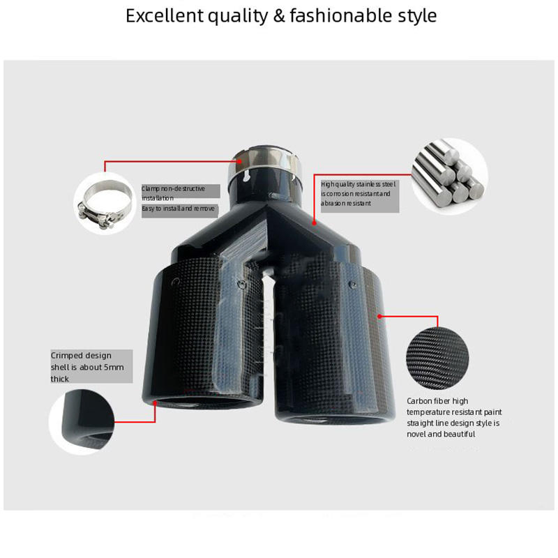 Универсальная насадка на выхлоп 89мм из карбона